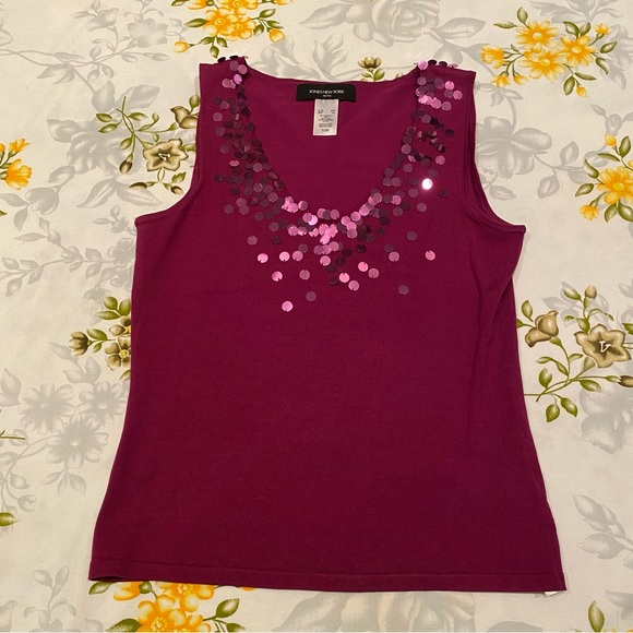 Jones New York Tops - Jones NY Raspberry Sequin Size PP Tank